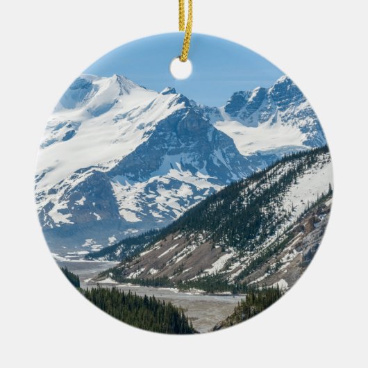 アイスフィールドパークウェイハイウェイ93沿いのストリーム – カナダ セラミックオーナメント (正面)