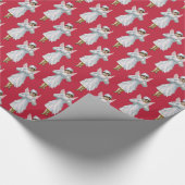 アイスフェアリーリトルエンジェルクリスマスヴィンテージ ラッピングペーパー (角)