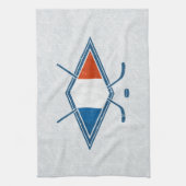 アイスフランスのホッケー国旗のティータオル キッチンタオル (縦)