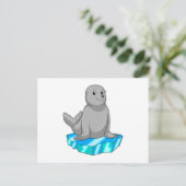 アイスフロートの上のアザラシ ポストカード (スタンド正面)