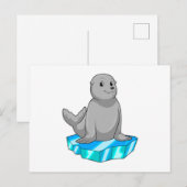 アイスフロートの上のアザラシ ポストカード (正面/裏面)