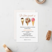 アイスブライダルシャワーを掬い上げた ノートカード (正面/裏面インサイチュ)