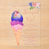 アイスブライダルシャワースコップされた アクリル招待状 (正面)