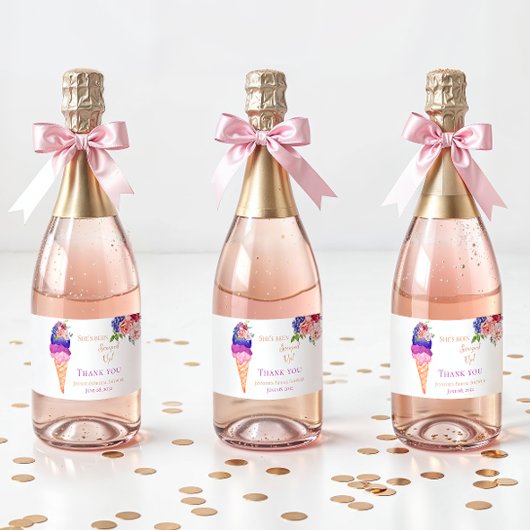 アイスブライダルシャワー彼女はスクープした感謝 スパークリングワインラベル