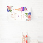 アイスブライダルシャワー甘い顔でスコップ 横断幕 (インサイチュ)