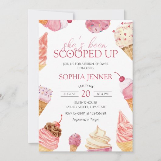 アイスブライダルシャワー 招待状 (正面)