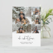 アイスブルーああ何おもしろいクリスマスファミリーおもしろい写真 シーズンカード (スタンド正面)