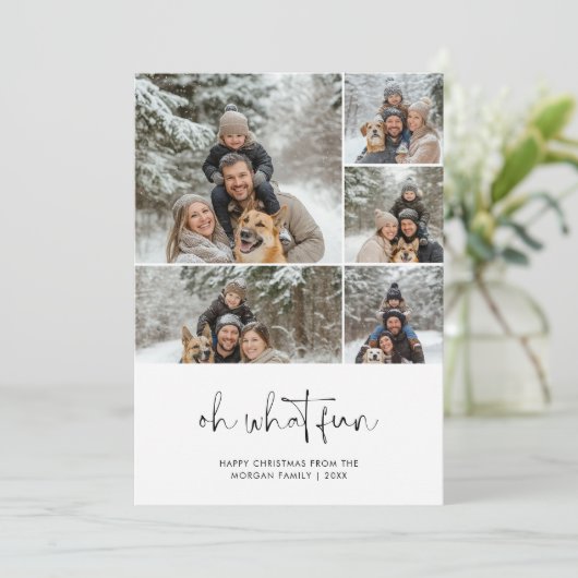 アイスブルーああ何おもしろいクリスマスファミリーおもしろい写真 シーズンカード (スタンド正面)