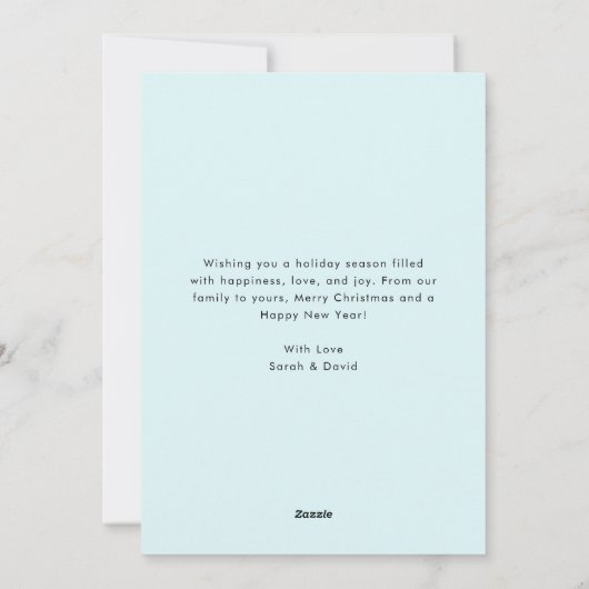 アイスブルーああ何おもしろいクリスマスファミリーおもしろい写真 シーズンカード (裏面)