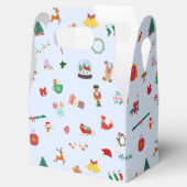 アイスブルーかわいいクリスマスイラストギフトボックス フェイバーボックス (オープン)