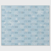 アイスブルーそれを雪の雪の結晶クリスマスホリデー ラッピングペーパー (フラット)