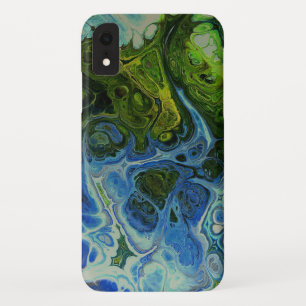 アイスブルーとオリーブスワールCase mate電話ケース iPhone XRケース