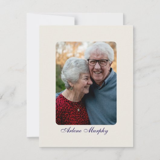 アイスブルーとネイビーフローラ誕生日 招待状 (裏面)