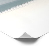 アイスブルーとベージュ抽象芸術シースケープ ポスター (角)