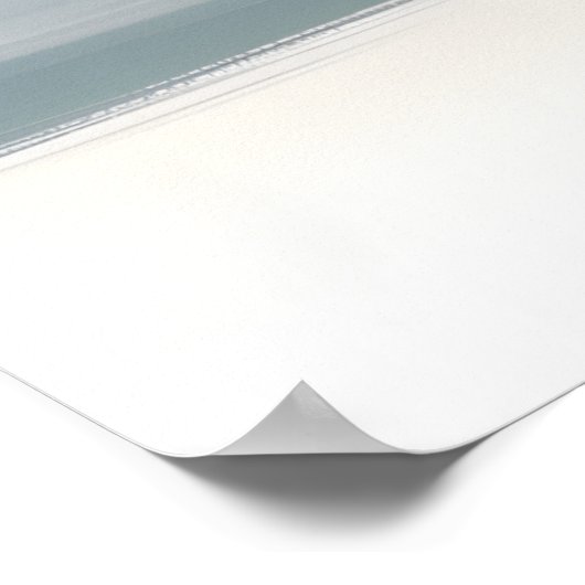 アイスブルーとベージュ抽象芸術シースケープ ポスター (角)