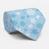 アイスブルーとホワイトスノーフレーク ネクタイ (ロール)