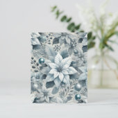 アイスブルーとホワイトポインセチアのスクラップブック紙 (スタンド正面)