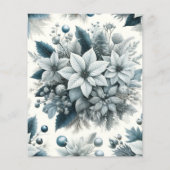 アイスブルーとホワイトポインセチアのスクラップブック紙 (裏面)