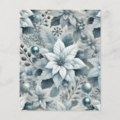 アイスブルーとホワイトポインセチアのスクラップブック紙 (正面)