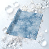 アイスブルーのおとぎ話 冬の銀の雪の結晶 フロスト ラッピングペーパー