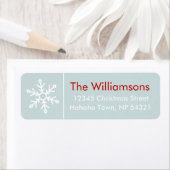 アイスブルーのウィンターベリーのスノーフレーク座標 ラベル (インサイチュ)