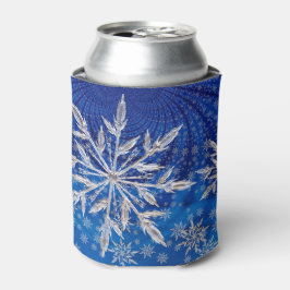 アイスブルーのクリスマス スター スノーフレーク 缶クーラー