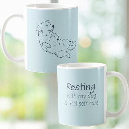 アイスブルーのゴールデンレトリバーの犬マママグ コーヒーマグカップ