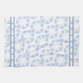 アイスブルーのスノーフレーク キッチンタオル (横)