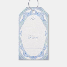 アイスブルーのスノーフレーク ギフトタグ
