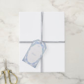 アイスブルーのスノーフレーク ギフトタグ (より糸付き)