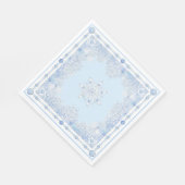 アイスブルーのスノーフレーク スタンダードランチョンナプキン (角)