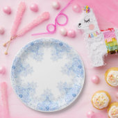 アイスブルーのスノーフレーク ペーパープレート (パーティー)