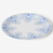 アイスブルーのスノーフレーク ペーパープレート (アングル)