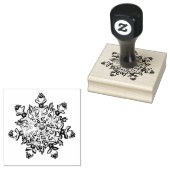アイスブルーのスノーフレーク ラバースタンプ (押印)