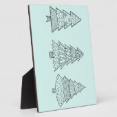 アイスブルーのパステルエレガントススタイリッシュクリスマスの木 フォトプラーク (側面)