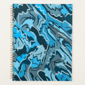 アイスブルーのマーリング抽象芸術 プランナー手帳 (正面)