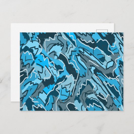 アイスブルーのマーリング抽象芸術 ポストカード (正面/裏面)