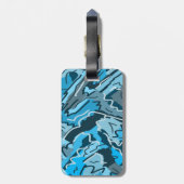 アイスブルーのマーリング抽象芸術 ラゲッジタグ (裏面縦)