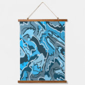 アイスブルーのマーリング抽象芸術 吊り下げ型タペストリー (正面)