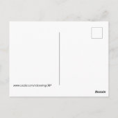 アイスブルーの冬の漫画にかわいいペンギン ポストカード (裏面)