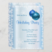 アイスブルーの楽しいホリデーパーティー 招待状 (正面/裏面)