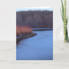 アイスブルーの池と赤い茂み –  シーズンカード