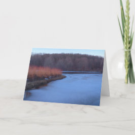 アイスブルーの池と赤い茂み –  シーズンカード