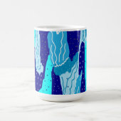 アイスブルーの海抽象芸術 コーヒーマグカップ (中央)
