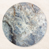アイスブルーの白い大理石の仕上げ ラウンドペーパーコースター (正面)