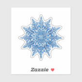 アイスブルーの雪の結晶ステッカー シール (シート)