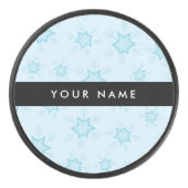 アイスブルーの雪片,あなたの名前,パーソナライズ アイスホッケーパック (正面)