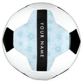 アイスブルーの雪片，あなたの名前，パーソナライズ サッカーボール (回転)