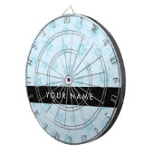 アイスブルーの雪片，あなたの名前，パーソナライズ ダーツボード (正面右)