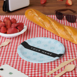 アイスブルーの雪片，あなたの名前，パーソナライズ ペーパープレート